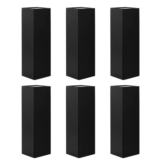 BLK&WH Magnetic Wine Gift Boxes for Bottles - Matte Black (6 Pack)