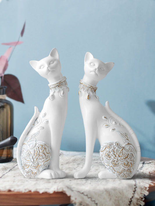 Modern Minimalist Ceramic Cat Figurine