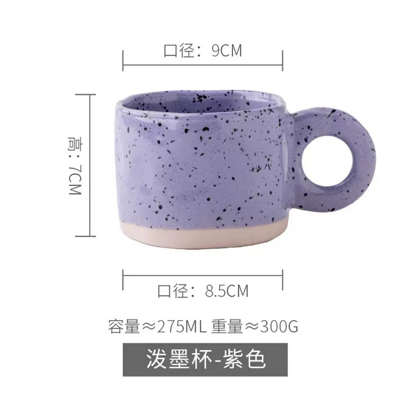 Korean-Style Ink Splash Ceramic Coffee & Tea Mug