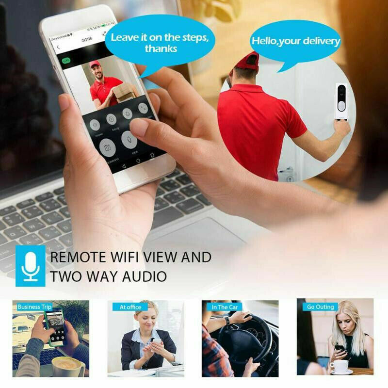 1080P HD Wireless Security Video Doorbell with Chime