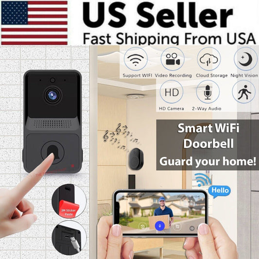 Wireless WiFi Video Doorbell Camera with Chime.