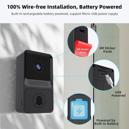 Wireless WiFi Video Doorbell Camera with Chime.