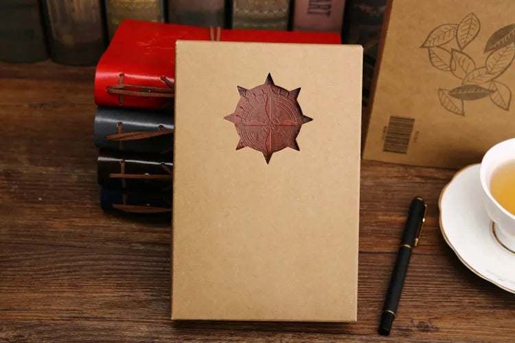 Vintage Pirate Ship Embossed Leather Notebook