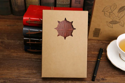 Vintage Pirate Ship Embossed Leather Notebook
