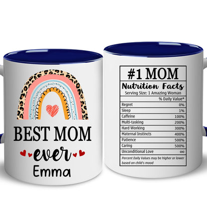Personalized "Mom Nutrition Facts" 11 oz Accent Mug