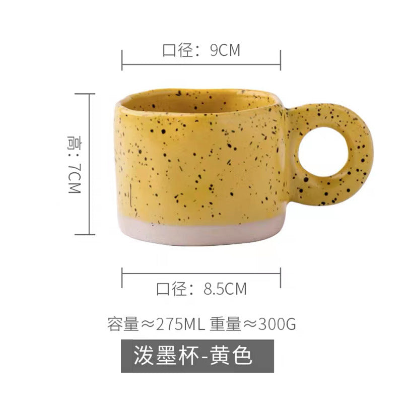Korean-Style Ink Splash Ceramic Coffee & Tea Mug