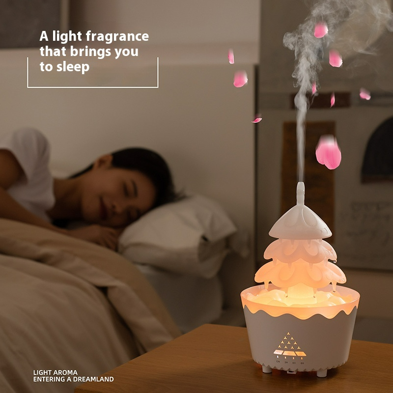 Smart Raindrop Aroma Diffuser & Quiet Humidifier with Remote