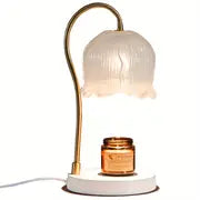 Lily of the Valley Glass Shade Candle Warmer Lamp