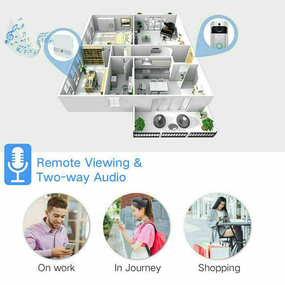 1080P HD Wireless Security Video Doorbell with Chime