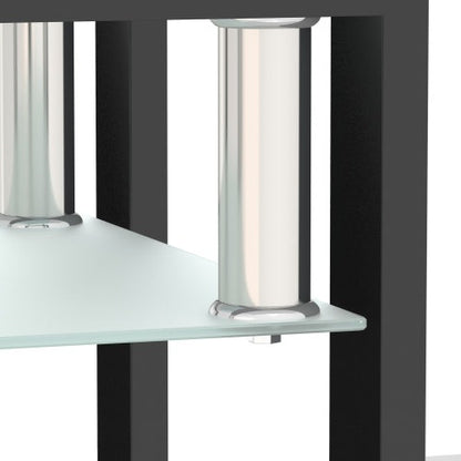 Modern Tempered Glass Square End Table (Transparent Black)