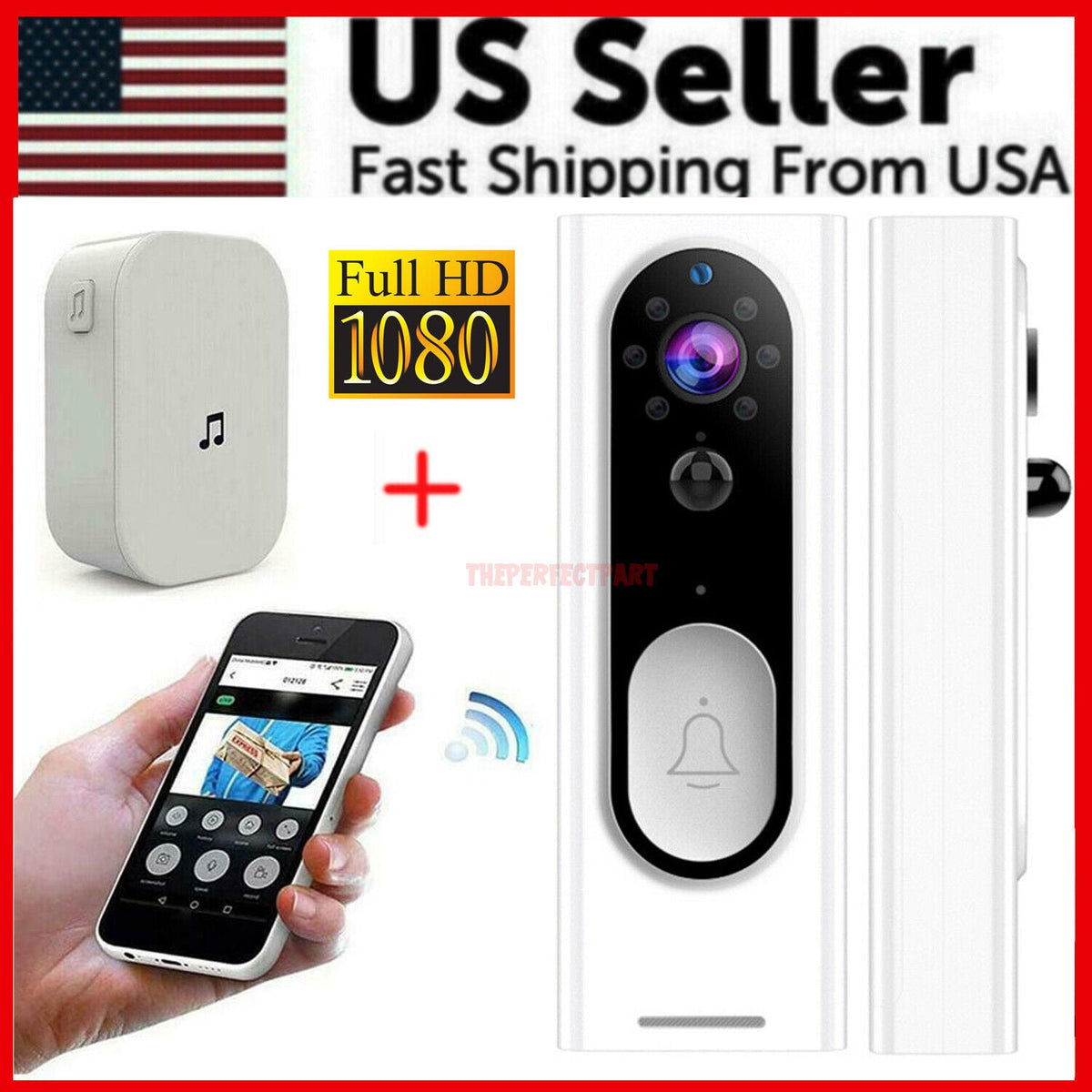 1080P HD Wireless Security Video Doorbell with Chime