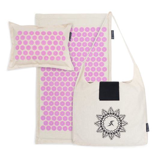ProsourceFit Ki Acupressure Mat and Pillow Set with Natural Linen