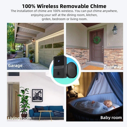 Wireless WiFi Video Doorbell Camera with Chime.