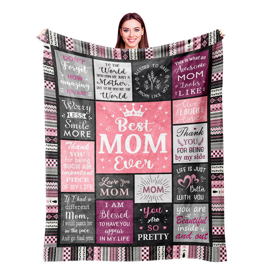 Best Mom Ever" 60"x50" Throw Blanket