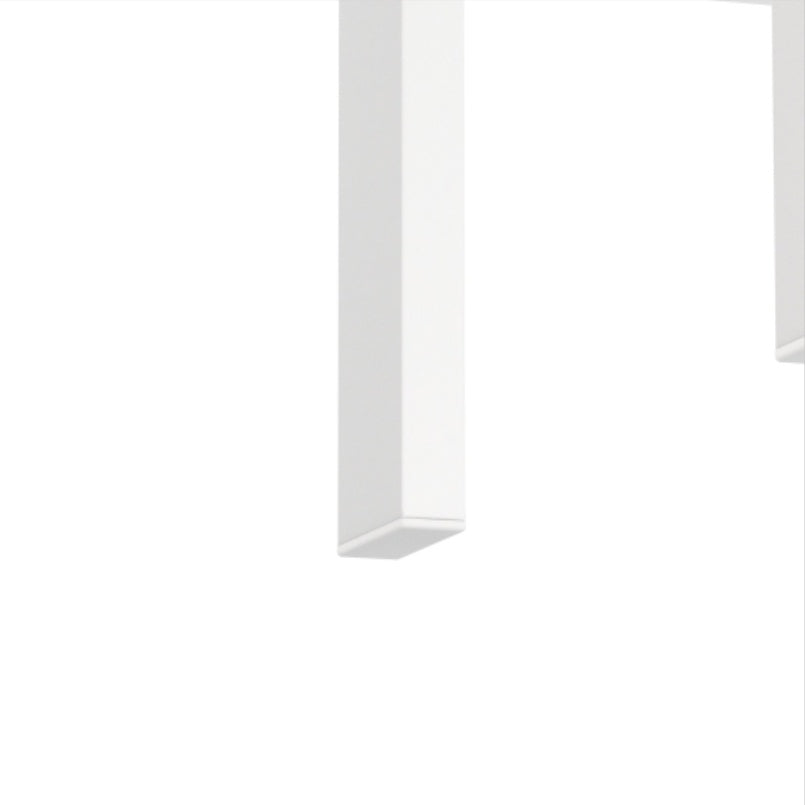 Modern Tempered Glass Square End Table (Transparent White)