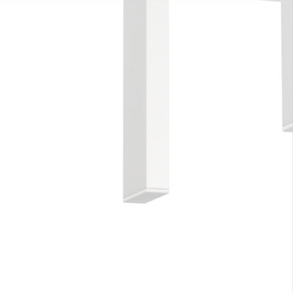 Modern Tempered Glass Square End Table (Transparent White)