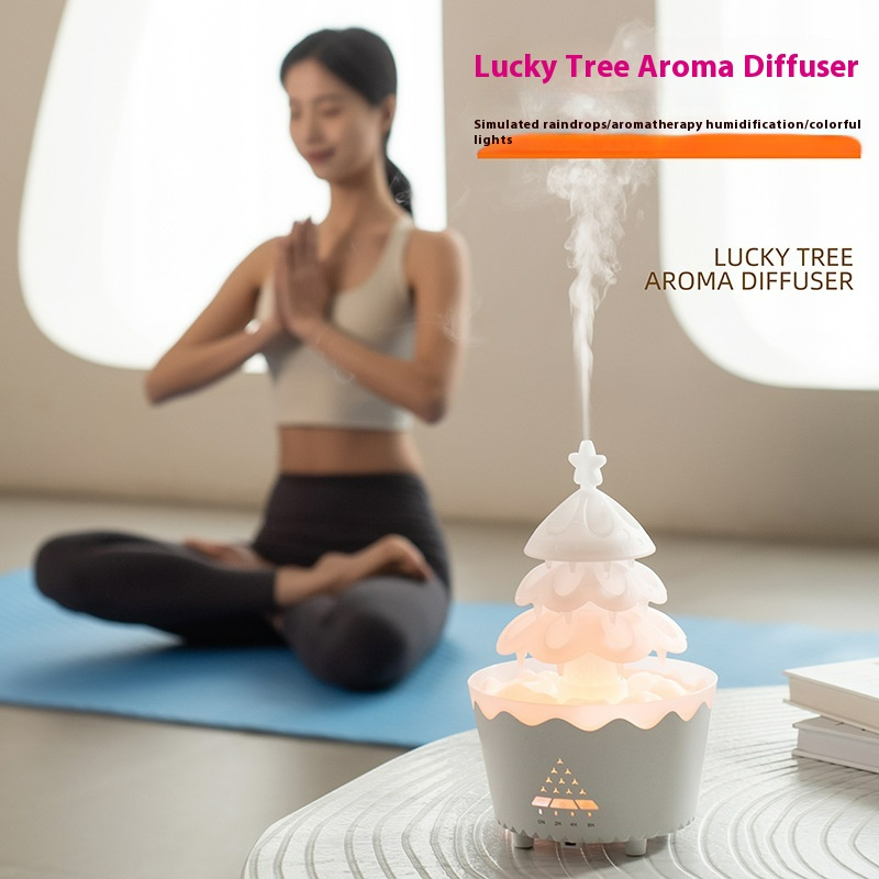 Smart Raindrop Aroma Diffuser & Quiet Humidifier with Remote
