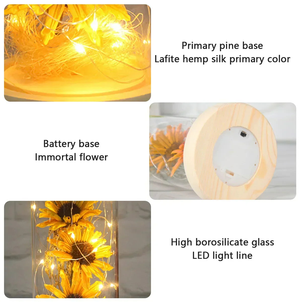 Sunflower Glass Dome Lamp