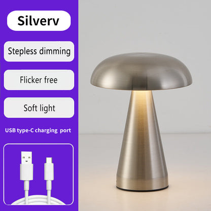 Mushroom Table Lamp — Silver