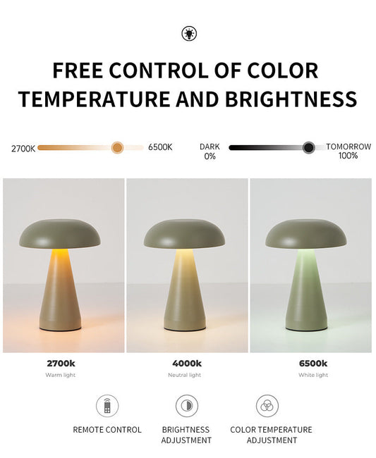 Mushroom Table Lamp — Silver
