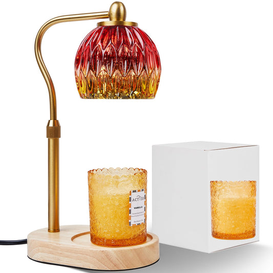Height-Adjustable Dimmable Candle Warmer Lamp (Warm Gold)