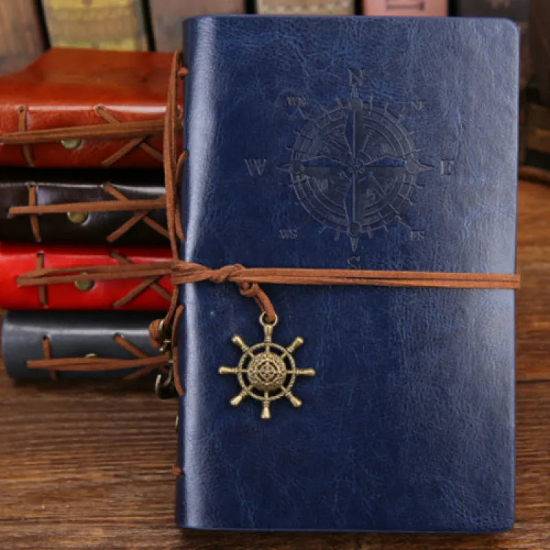 Vintage Pirate Ship Embossed Leather Notebook