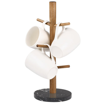 Mug Stand — Marble & Acacia Wood