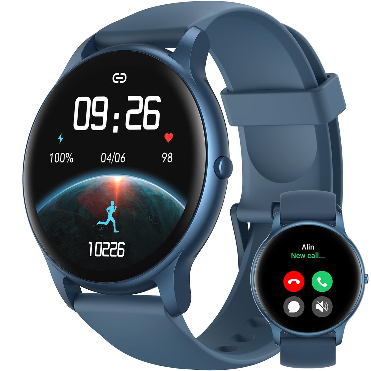 Parsonver Bluetooth Calling Fitness Smartwatch (Blue)