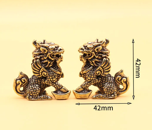 Brass Fortune Ornaments — Pair