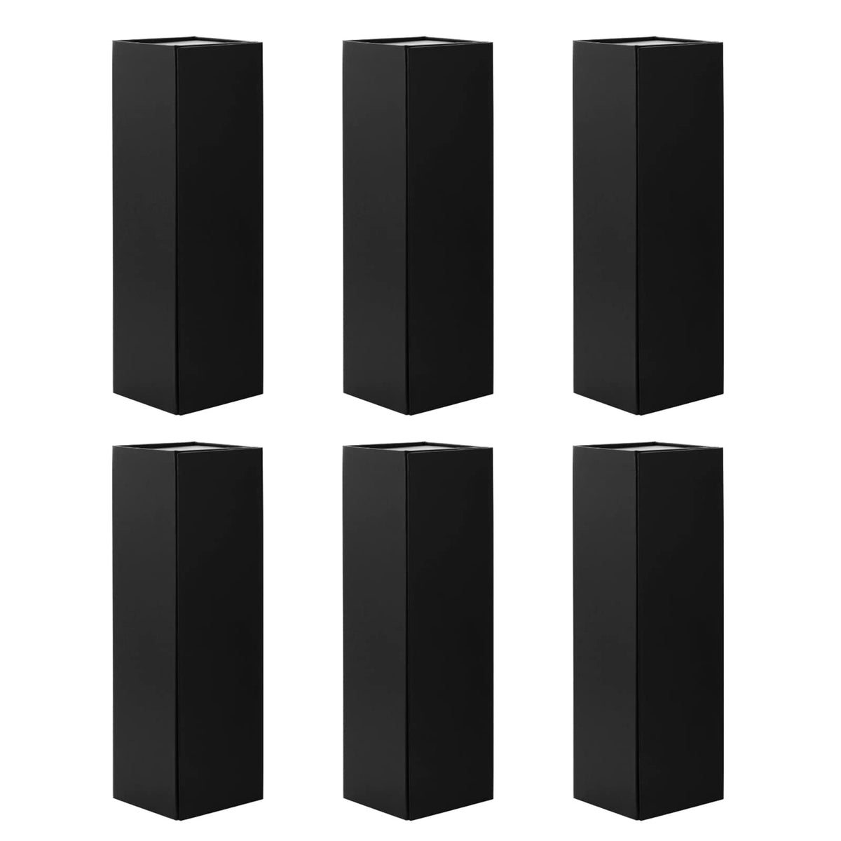 BLK&WH Magnetic Wine Gift Boxes for Bottles - Matte Black (6 Pack)