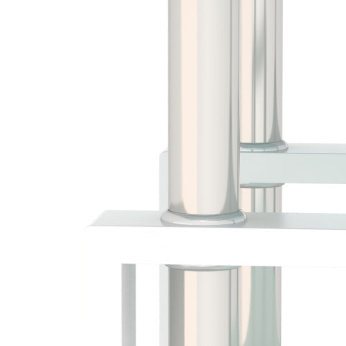 Modern Tempered Glass Square End Table (Transparent White)