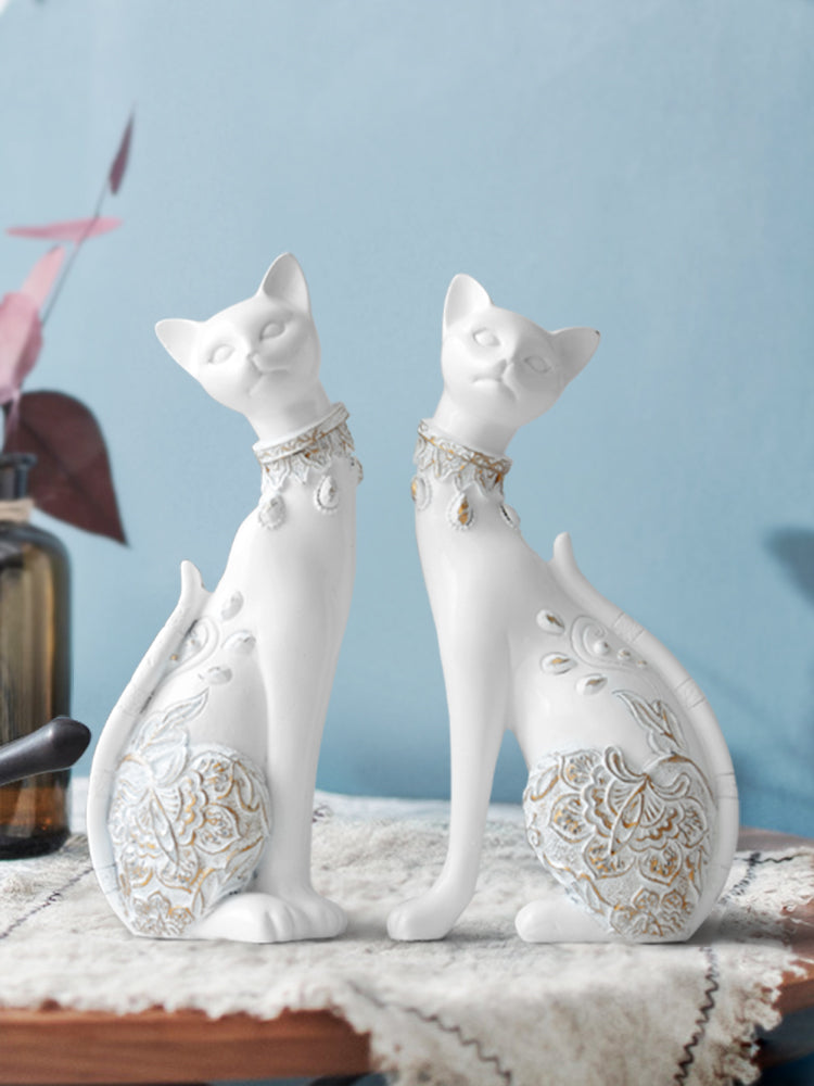 Modern Minimalist Ceramic Cat Figurine