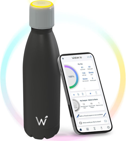 WATER.IO Bluetooth Smart Water Bottle with Hydration Tracker