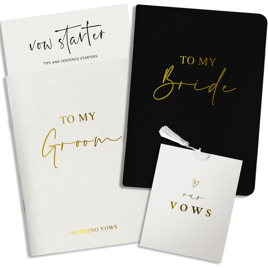 His and Hers Wedding Vow Books with Keepsake Sleeve