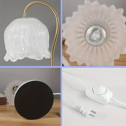 Lily of the Valley Glass Shade Candle Warmer Lamp