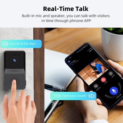 Wireless WiFi Video Doorbell Camera with Chime.